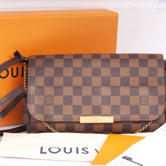 Authentic Louis Vuitton Favorite MM Damier Ebene Crossbody Bag - Picture 1 of 10